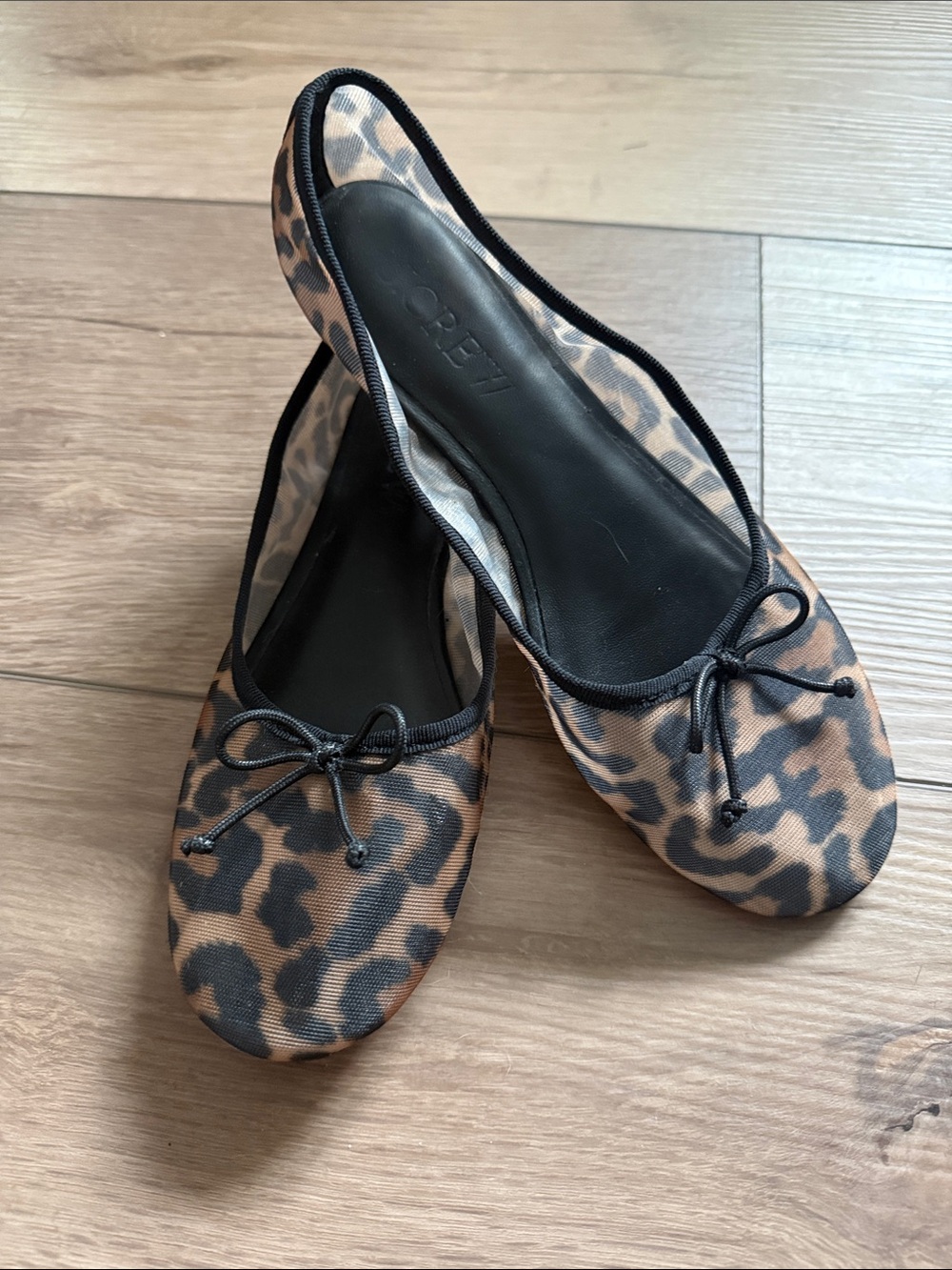 I Crew Leopard-Print Mesh Ballet Flats - Women's Slip-On Shoes